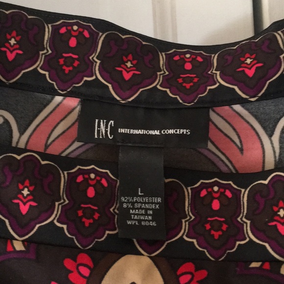 INC mini dress or tunic size size L black multi - Picture 2 of 3